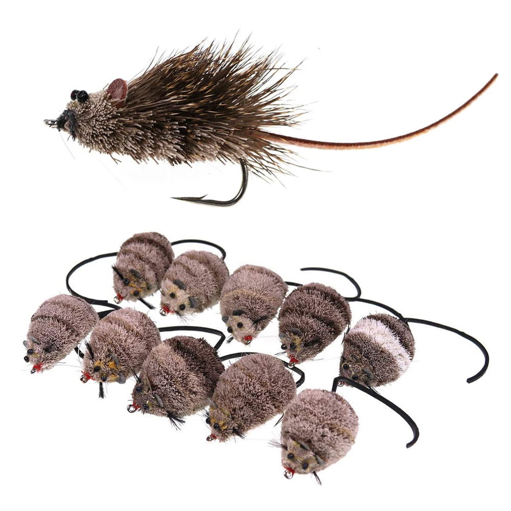 Fishing Lure Popper - 鹿毛マウスフライトップウォータールアーポッパー人工ラットフィッシュベイトマウス鹿毛バスバグ大型口鯉釣りルアーベイト