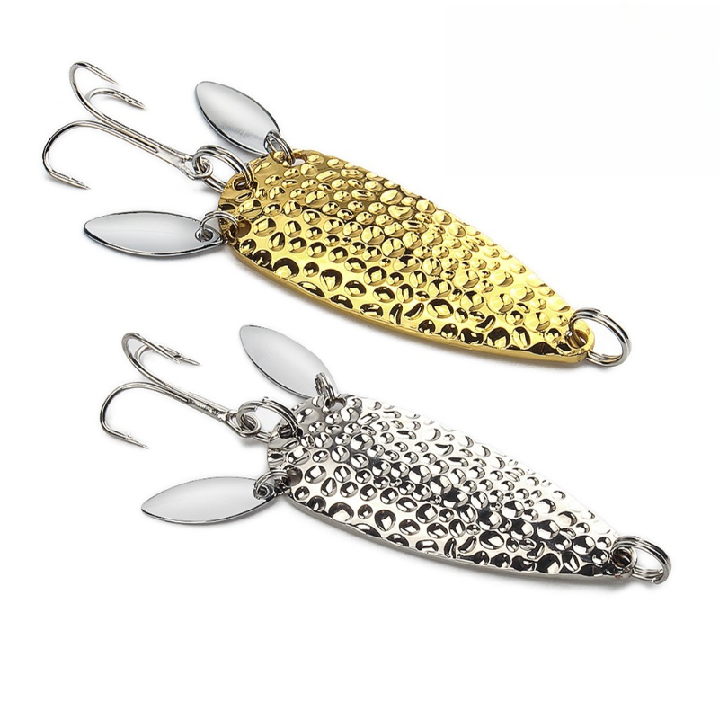 Fishing Lure Swimbait - 1 個金属スプーンスピナーベイトダブル回転ハード人工餌 10 センチメートル 25 グラムスパンコール回転ルアーパイクバストラウト釣りルアー