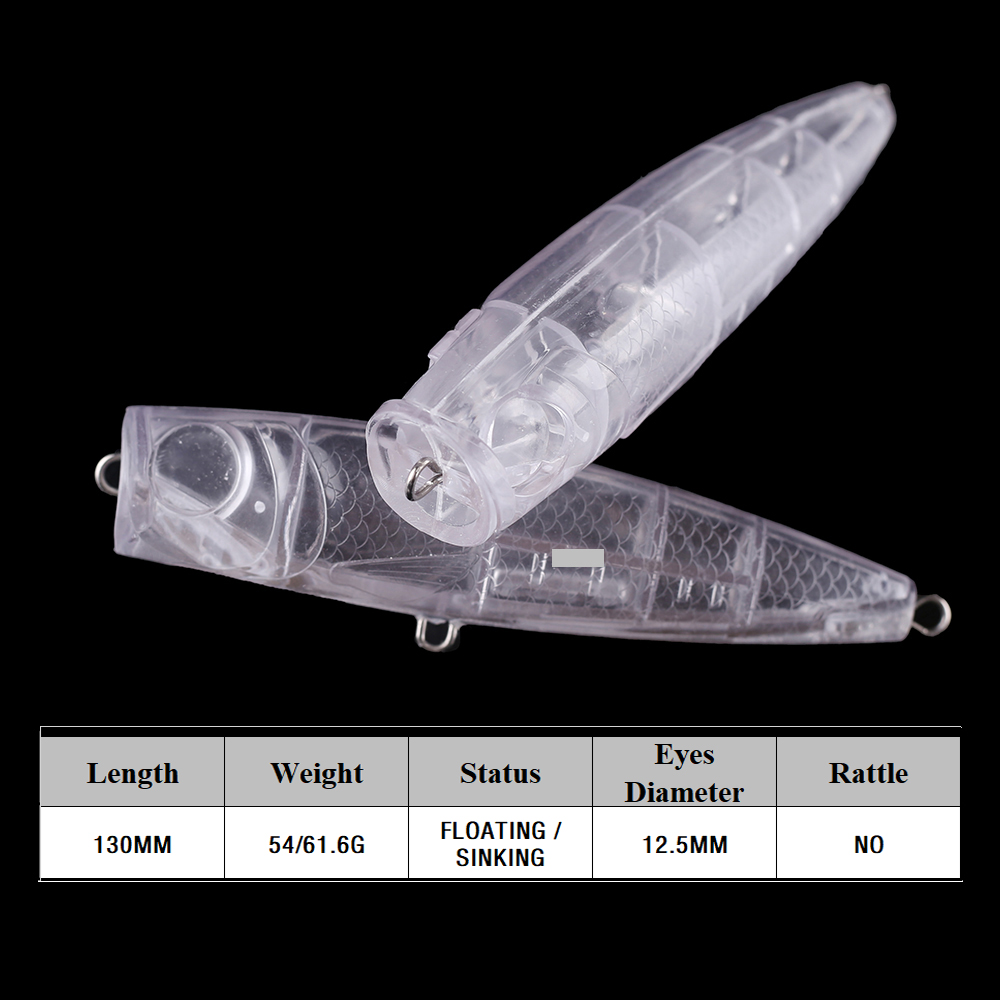 Chan’sHuang 5個入り未塗装ブランクベイト フロー - Fishing Lure Popper のレビューと価格