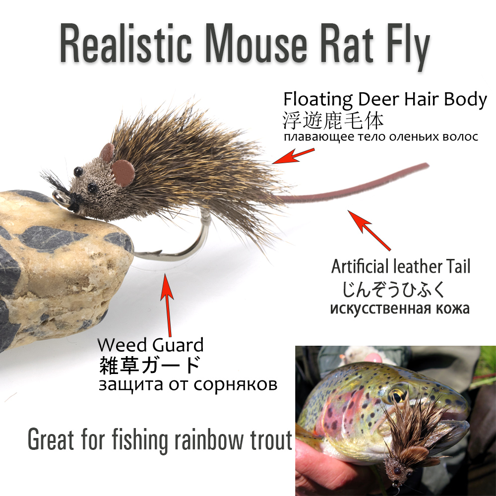 鹿毛マウスフライトップウォータールアーポッパー人工ラットフィ - Fishing Lure Popper のレビューと価格