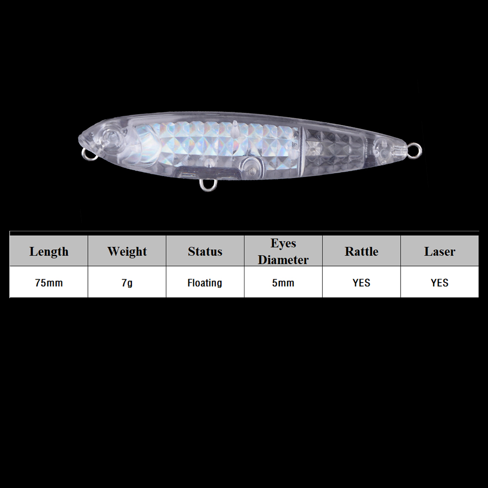 Chan’sHuang 20 個未塗装ブランク釣りルアー 7 - Fishing Lure Topwater のレビューと価格
